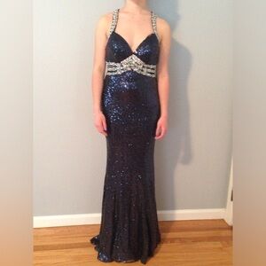 Camille La Vie sequence blue dress- Brand new never altered, never worn.  Size 4